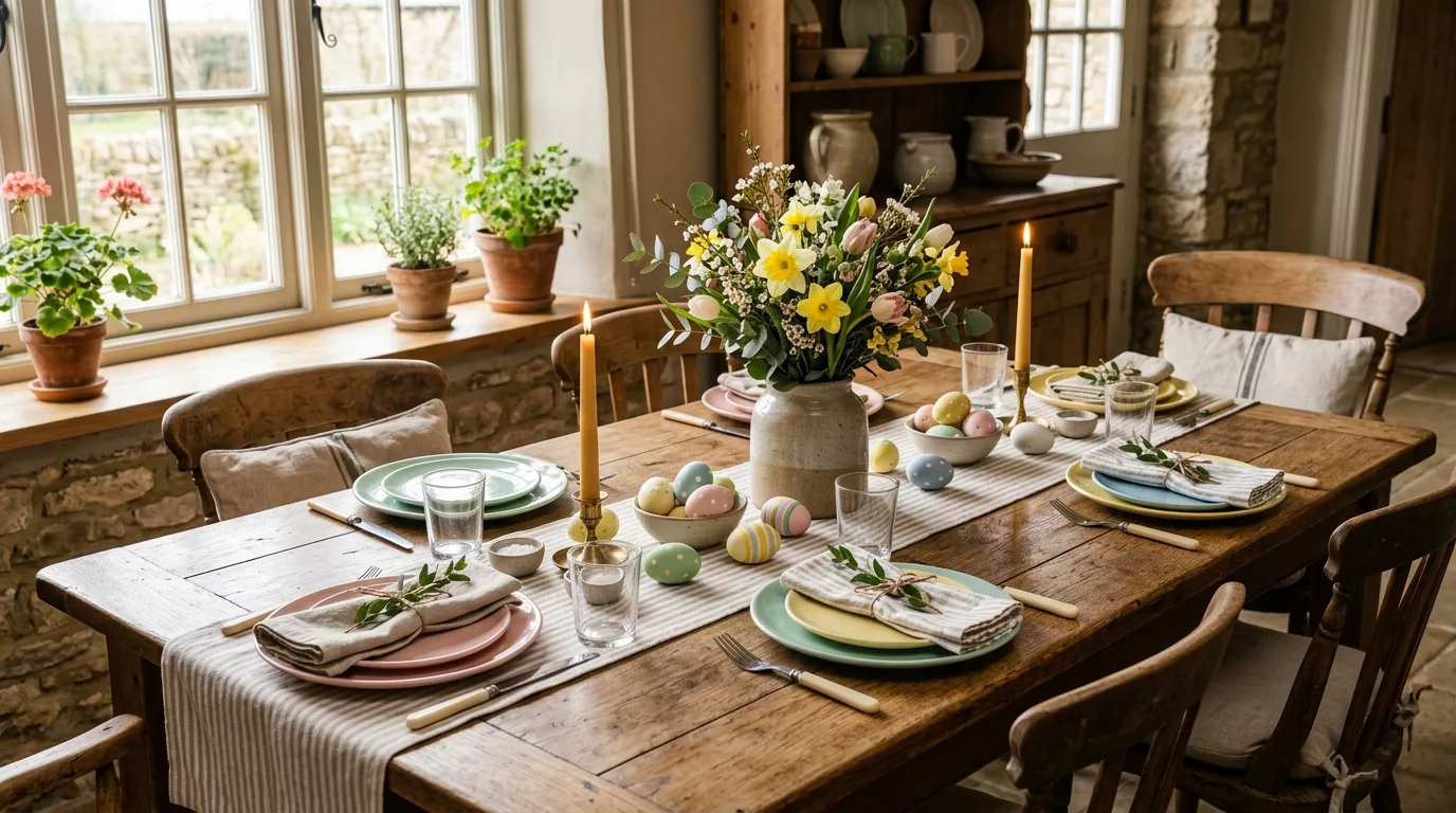 Rustic Easter Table Setup